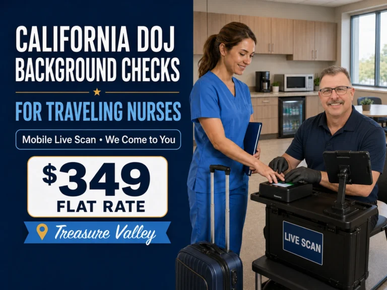 California Live Scan for Travel Nurses | Boise Idaho