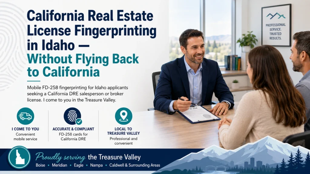 California Real Estate License Fingerprinting (from Idaho)