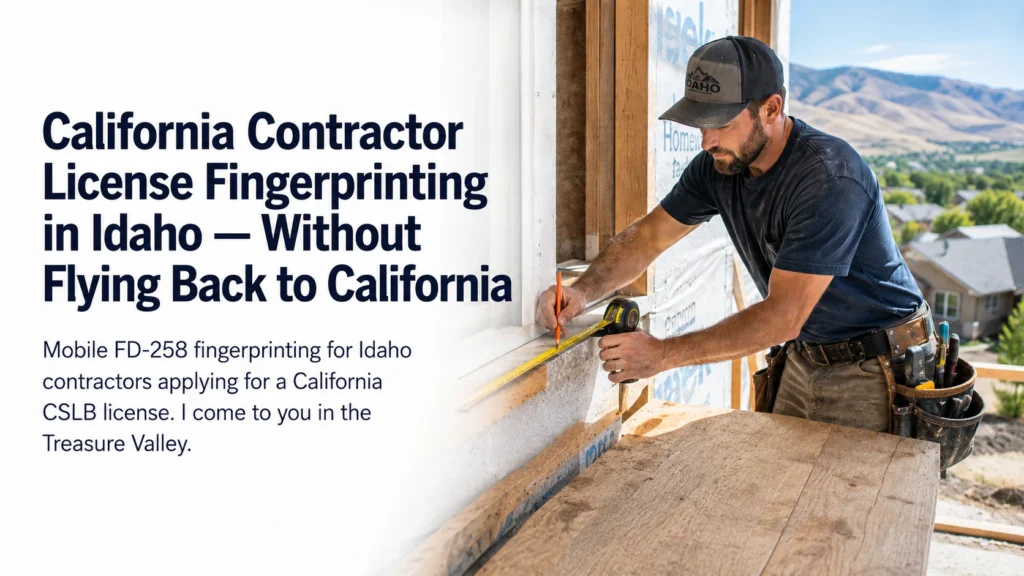 California Contractor License Fingerprinting (from Idaho)
